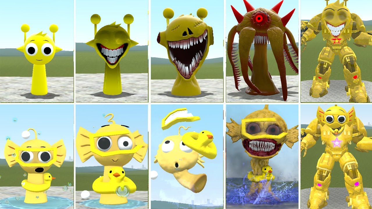 ALL SPUNKI SIMON VS SPUNKI BEACH CURSED EVOLUTION BATTLE IN GARRY'S MOD