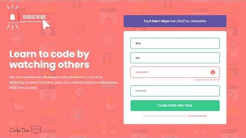 Intro component with sign-up form | How to make form validation using HTML CSS & JavaScript |