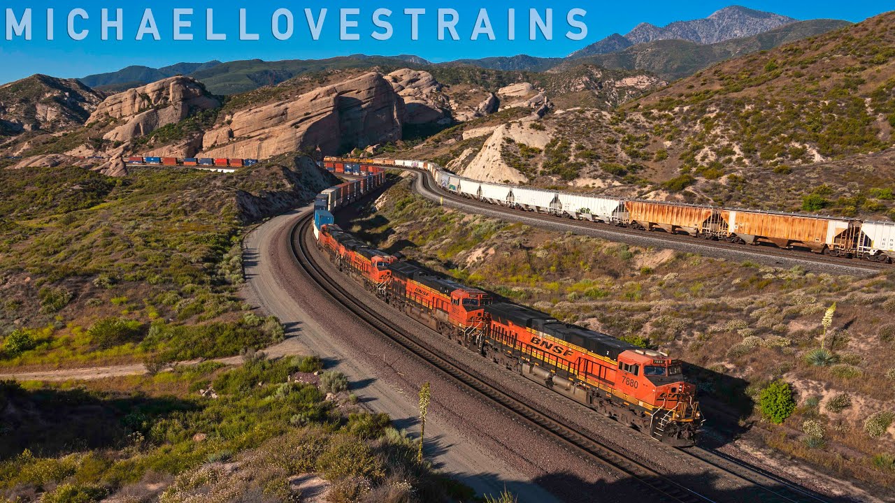 Summer Freight Trains Above the Cajon Pass