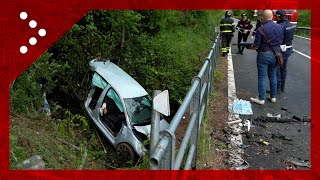 Incidente mortale a Luino (Varese), quattro vetture coinvolte: una finisce nella scarpata