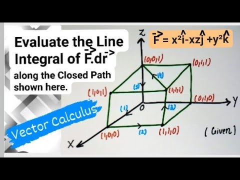 Evaluate the Line Integral of F.dr around the given Closed Path. VECTOR ...