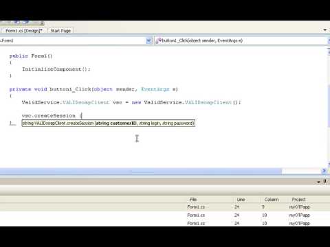 Visual Studio - Authentication As A Service Demonstration - Validus Technologies AaaS