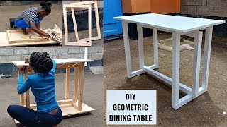 DIY GEOMETRIC DINING TABLE using hand tools