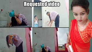 Hair Wash Requested Video Indian Desi Style Cleaning Vlog Saree Vlog