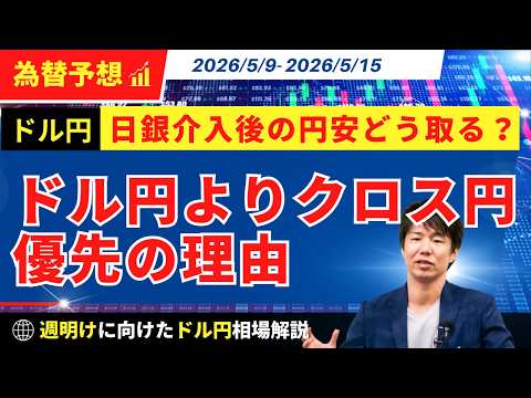 【週明けのドル円】日銀介入後の円安どう取る？ドル円よりもクロス円！？【FX 為替予想】