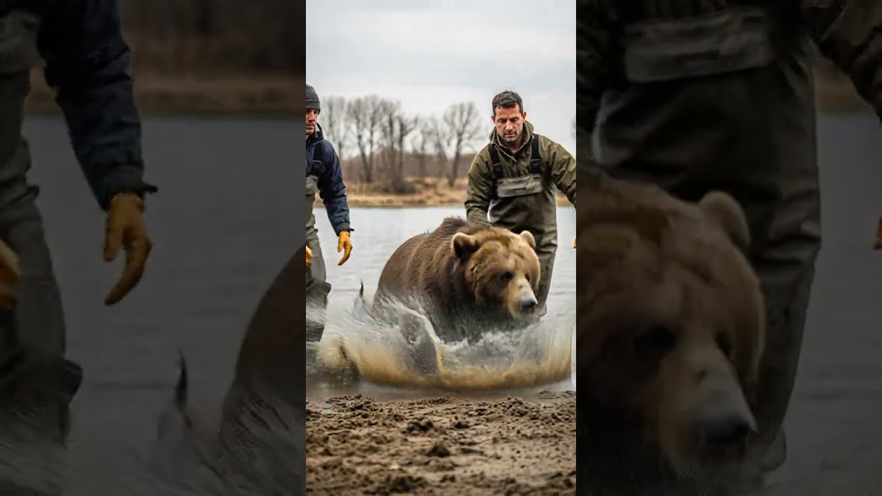 Two Men Rescue a Brown Bear from a Giant Trap Stunning Save 