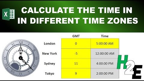 Calculating Time in Different Time Zones in Excel