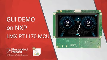 GUI Demo on NXP i.MX RT1170 MCU showing instrumental car cluster demo