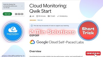 Cloud Monitoring Qwik Start | #GSP089 | #shorttrick