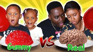 KIDS VS PARENTS GUMMY FOOD VS REAL FOOD CHALLENGE! | VERY FUNNY | THE BEAST FAMILY