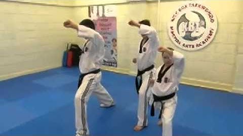 Low Block, High Block, reverse punch front kick. KBT Tutorial