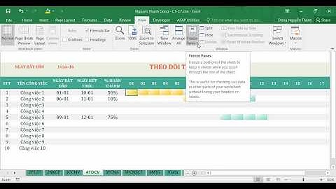 Hướng dẫn học viên - Đóng băng cột bằng Freeze Panes