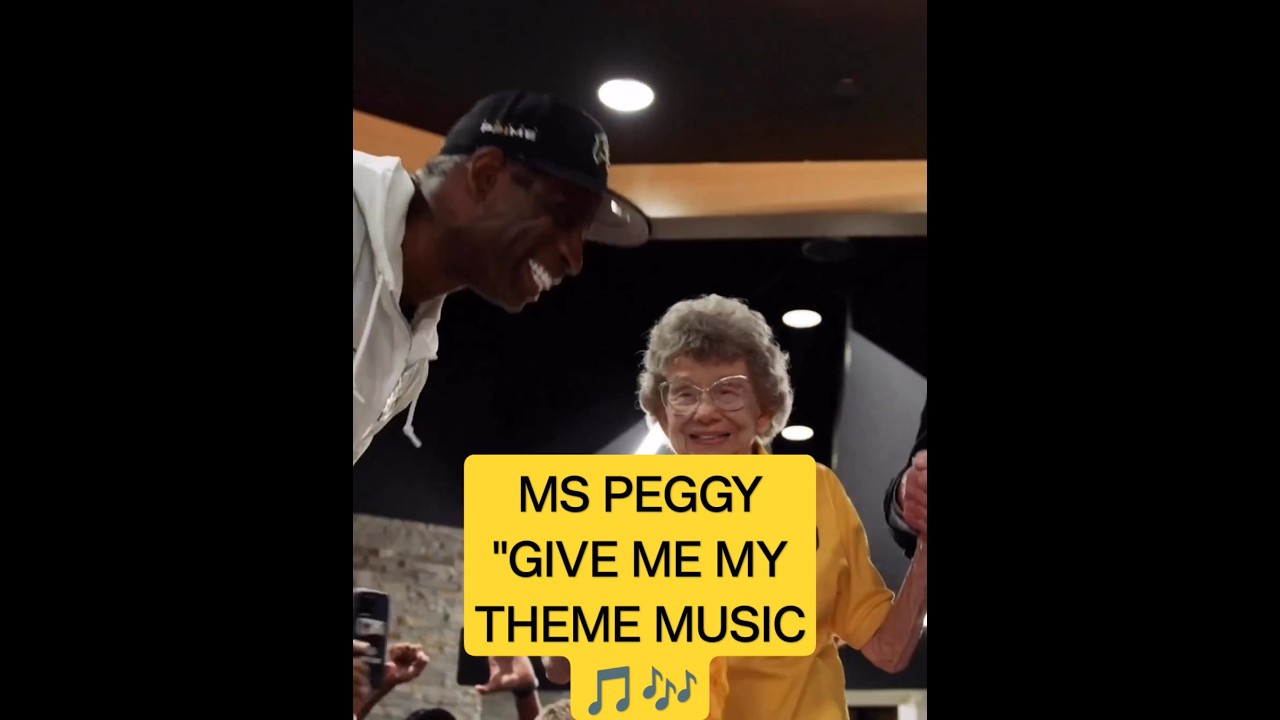 DEION SANDERS ASKED MS PEGGY TO SAY GIVE ME MY THEME MUSIC shorts DEION SANDERS ASKED MS PEGGY TO SAY GIVE ME MY THEME MUSIC shorts