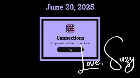 Connections of the Day for June 20, 2025: Group words that share a common thread.