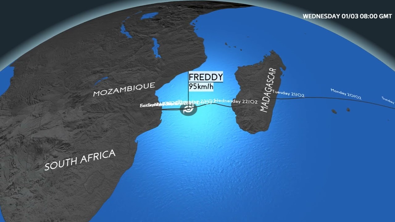 Track of Tropical Cyclone Freddy
