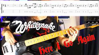 Whitesnake - Here I Go Again - Bass Cover-Lesson with Tab and Score