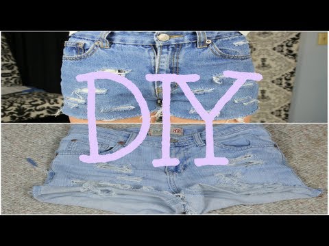 DIY: Distressed High-Waisted Jean Shorts!