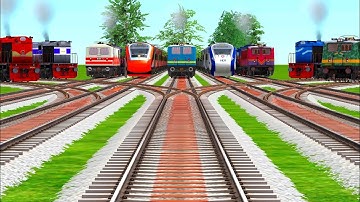 All Realstic Trains Every Day Crossing At Bumpy 🚩 Forked Lines Railroad Tracks l train simulator