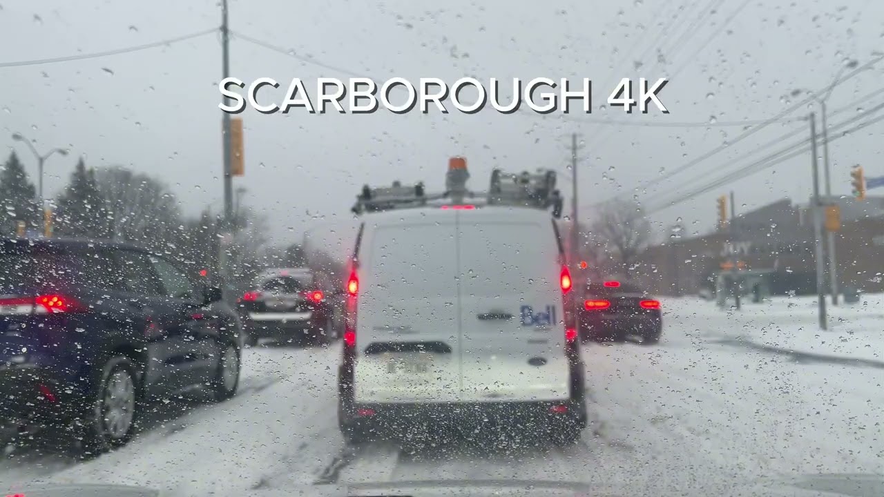 Toronto Snowstorm POV – Wet & Slippery Roads in Scarborough