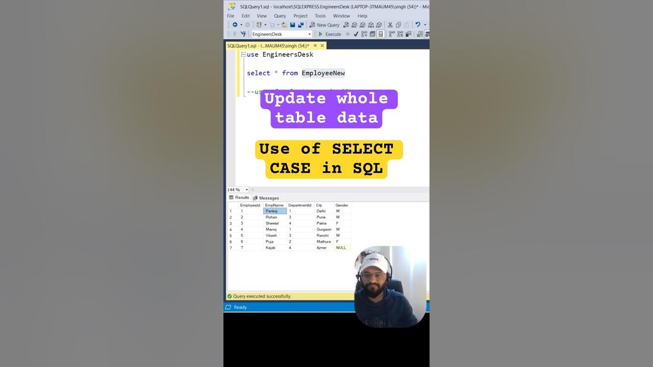 Use of select case in sql update complete table data at once sql 
