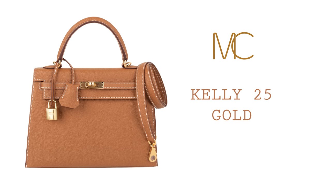 Hermes Kelly 25 Sellier Bag Gold Epsom Leather with Gold Hardware –  Mightychic