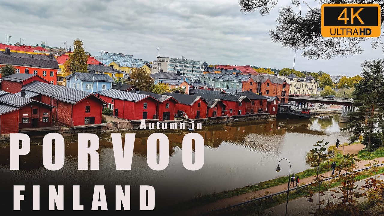 Autumn walk in the beautiful town of Porvoo, Finland 🇫🇮  ||   Walking Tour  [4K]