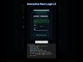 Interactive neon login UI using HTML & CSS