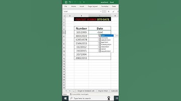Excel Formula & Tricks - How to Convert Numbers into Date | #shorts 52