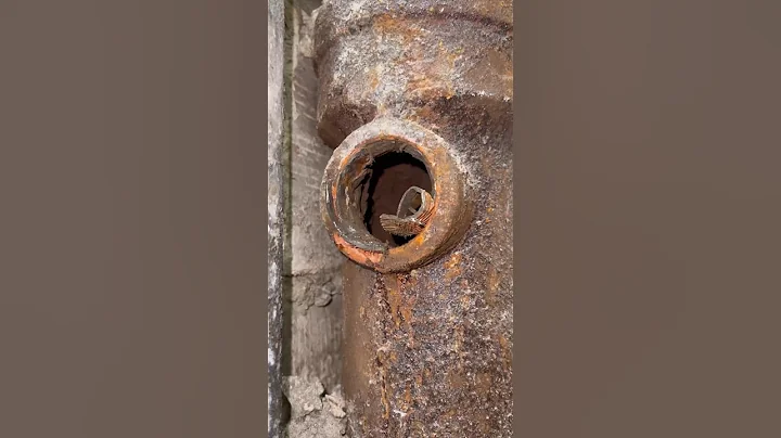 Removing the corroded threads from a TY hub cast iron fitting #nyc #plumbing