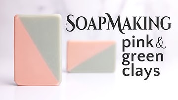 Making a Pink and Green Clay Diagonal Soap