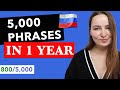 LEARN 5,000 RUSSIAN PHRASES IN 1 YEAR  |  800 /5000