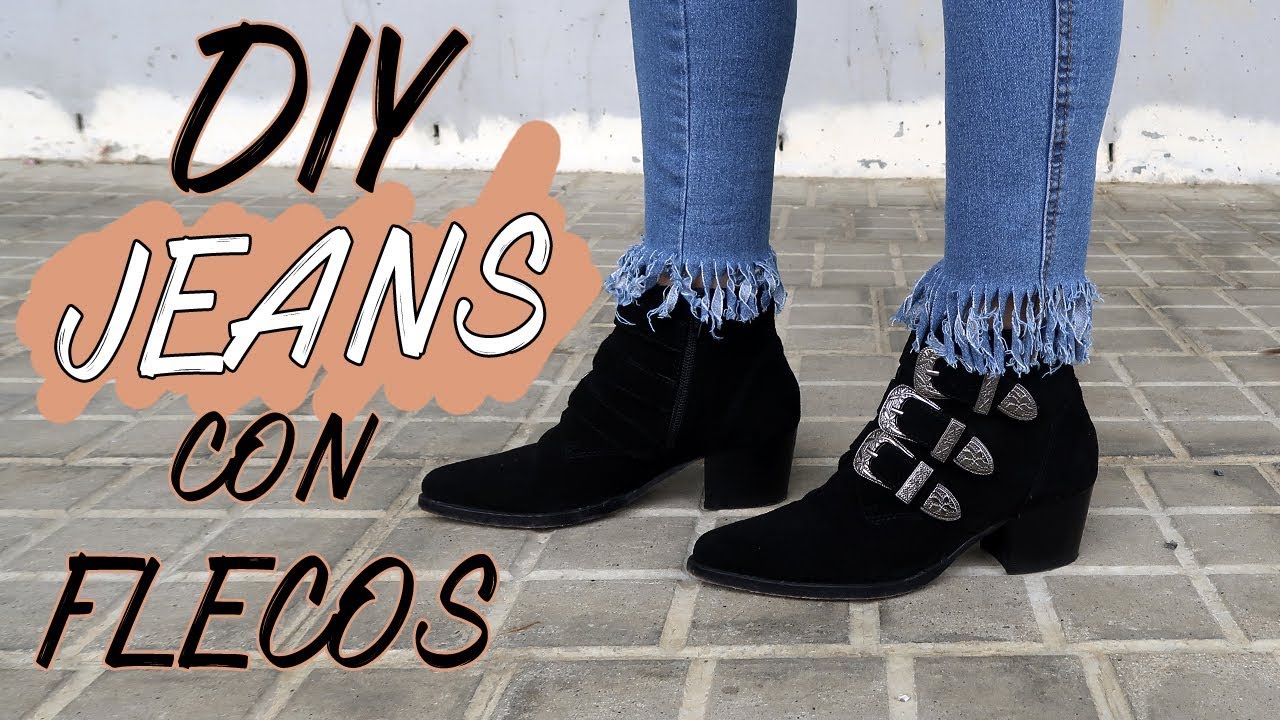 DIY Flecos, Como romper los Vaqueros! Fringed Jeans - YouTube