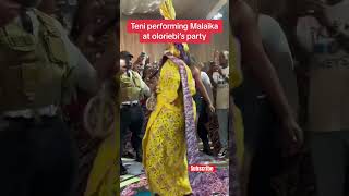 Teni Performing Malaika At Oloriebis Party tenitheentertainer teni malaika performing party