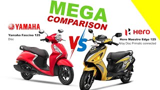 Yamaha Fascino 125 vs Hero Maestro Edge 125 | MEGA COMPARISON | Bike Info