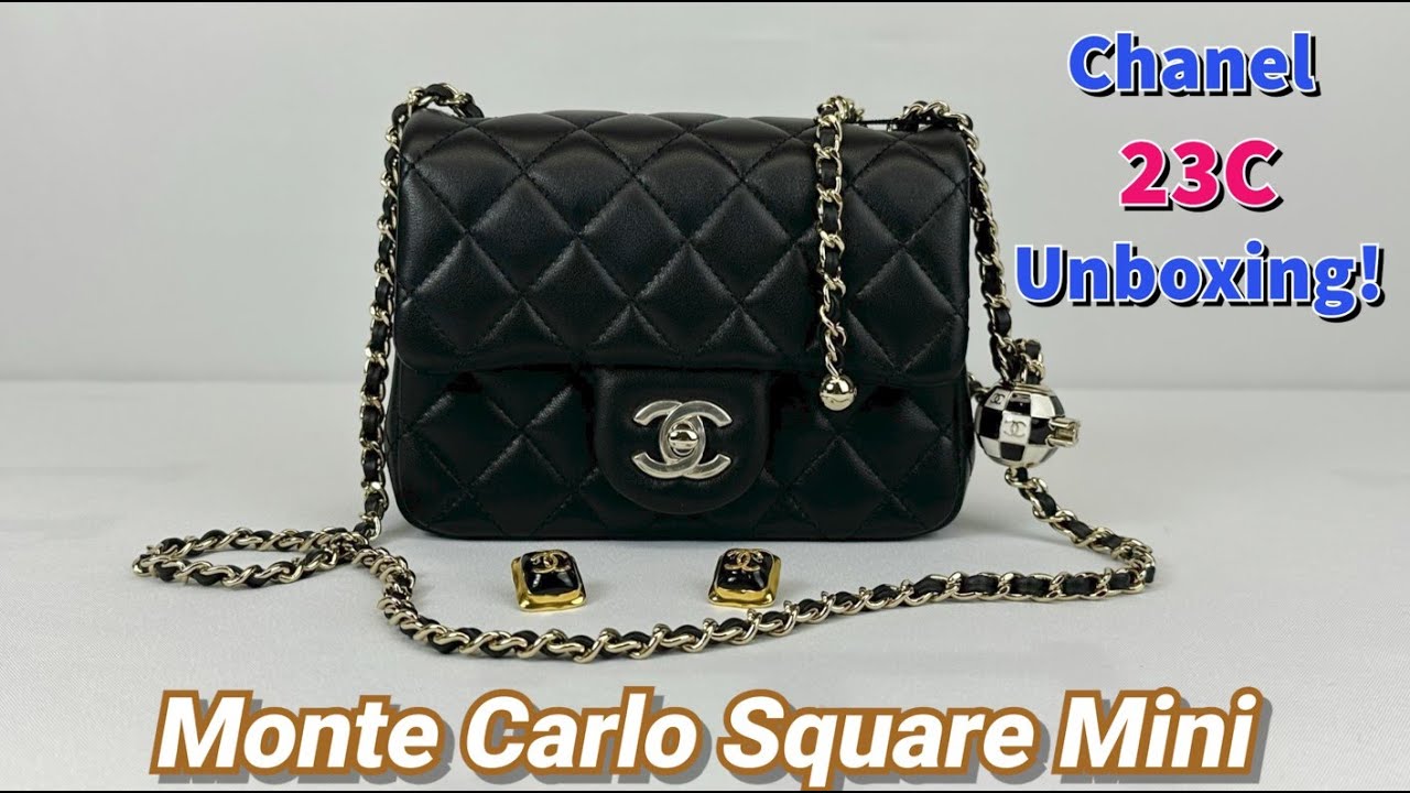 For Sale Chanel 23C Monte Carlo Square Mini A Mini with Adjustable Strap  and Champagne Gold Hardware 