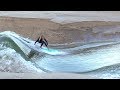 Surfing perfect river wave and gnarly skim wedge 