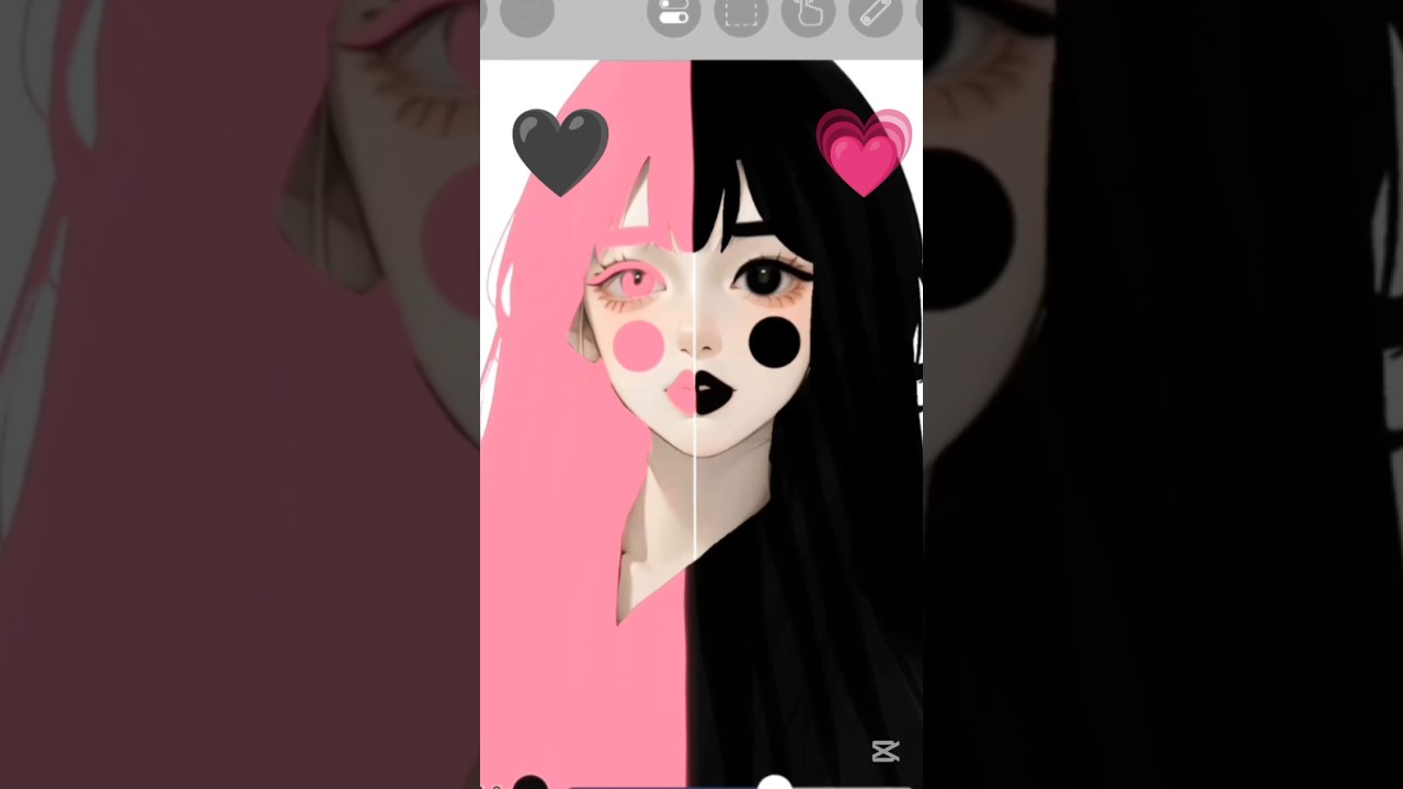 anime 💗🖤 hair colour art #enemy #drawing #asmr #viral #shorts
