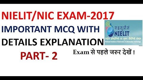 Important MCQ from DBMS For NIELIT/NIC Exam(17 Dec 2017) with Detail Explanation Part-2