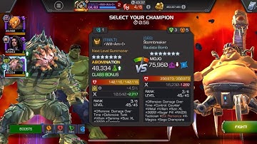 AW Season 59. Immortal Abomination vs Mojo on Node 5 Ebb and flow Knockdown / Obstinate Charge #mcoc
