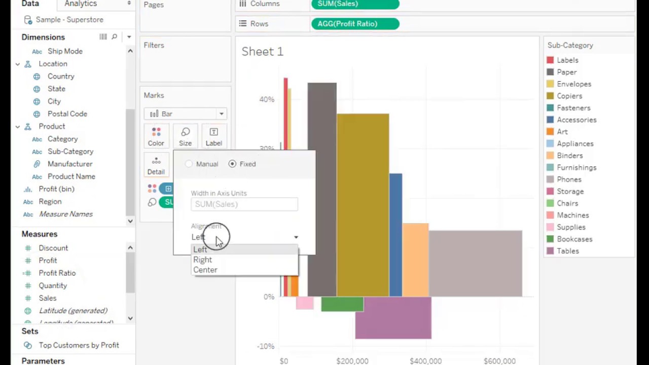 Tableau Bar Chart Width