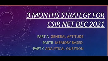3 month strategy for CSIR NET DEC 2021