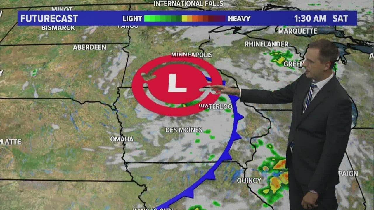Iowa Weather Update: Just a few lingering showers on Saturday - YouTube