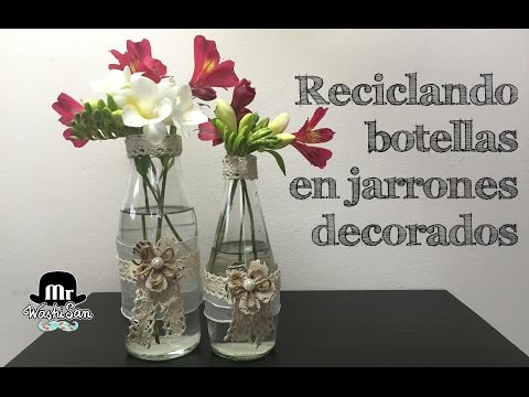 Botella de cristal florero - Las Flores de Rita