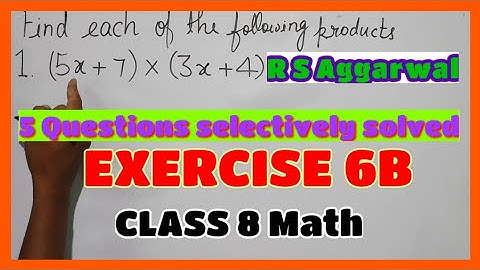 5 Questions from Exercise 6B, Chapter 6 - Operations on Algebraic Expressions Class 8, R S Aggarwal