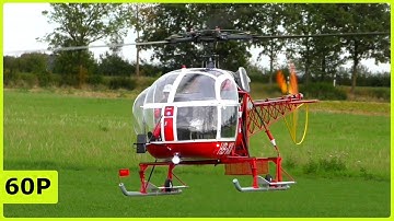 GREAT XXL RC SCALE LAMA SA-315B TURBINE HELICOPTER FLIGHT DEMONSTRATION