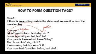 IEO Class 4   Concept Class - 'How to form Question Tags'