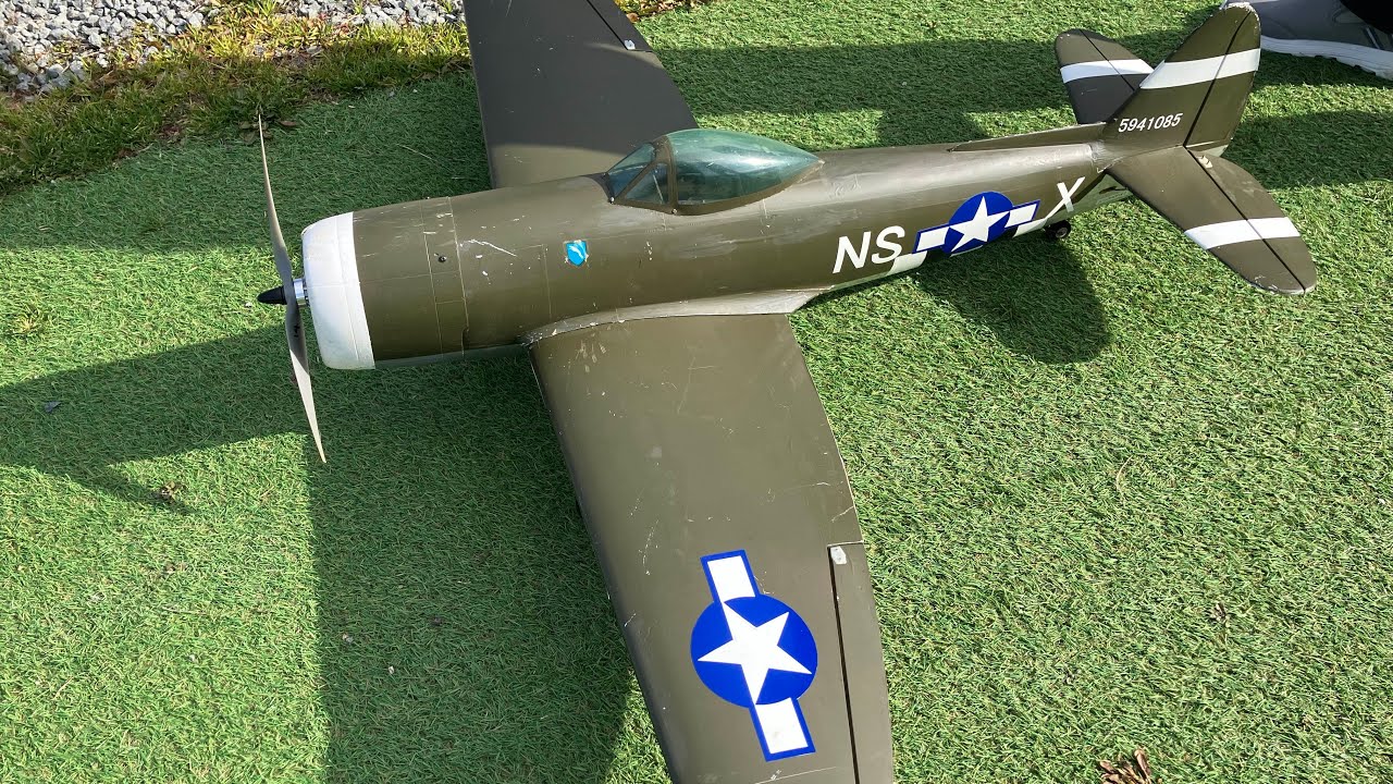 P-47サンダーボルト TH氏フライト 【着陸ミス】【ラジコン飛行機