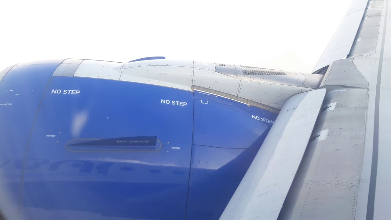 Condensation around the airplane's blade