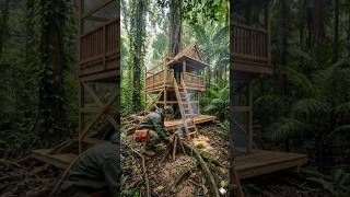 From Wild Roots to Hidden Paradise 🌿✅ #shorts#youtubeshorts#Treehouse#ForestHome#CreativeBuild#viral