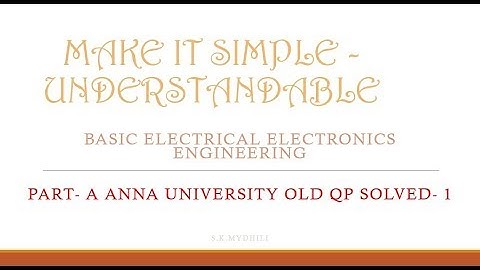 Basic Electrical Electronics Anna University Solved QB